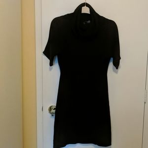 TAHARI BLACK SWEATER DRESS Turtleneck XS NWT
